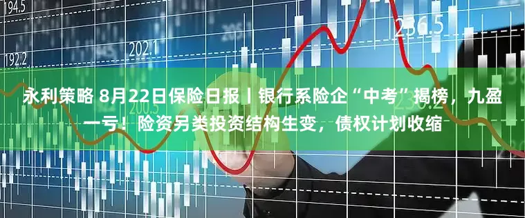 永利策略 8月22日保险日报丨银行系险企“中考”揭榜,九盈一亏!险资另类投资结构生变,债权计划收缩